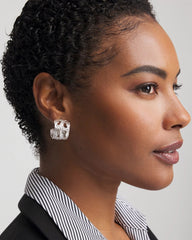 Chico's Jewelry No Droop® Cutout Silvertone Hoop Earrings