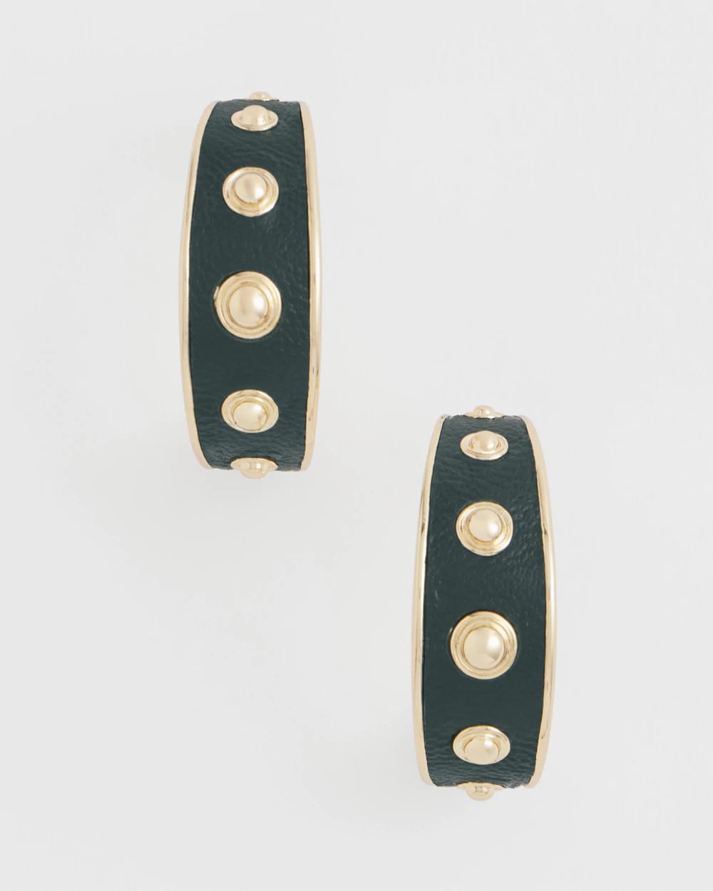 Chico's Jewelry No Droop® Green & Gold Hoop Earrings