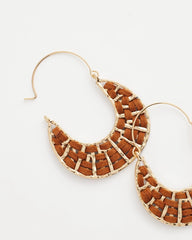 Chico's Jewelry Leather Half-Moon Hoop Earrings