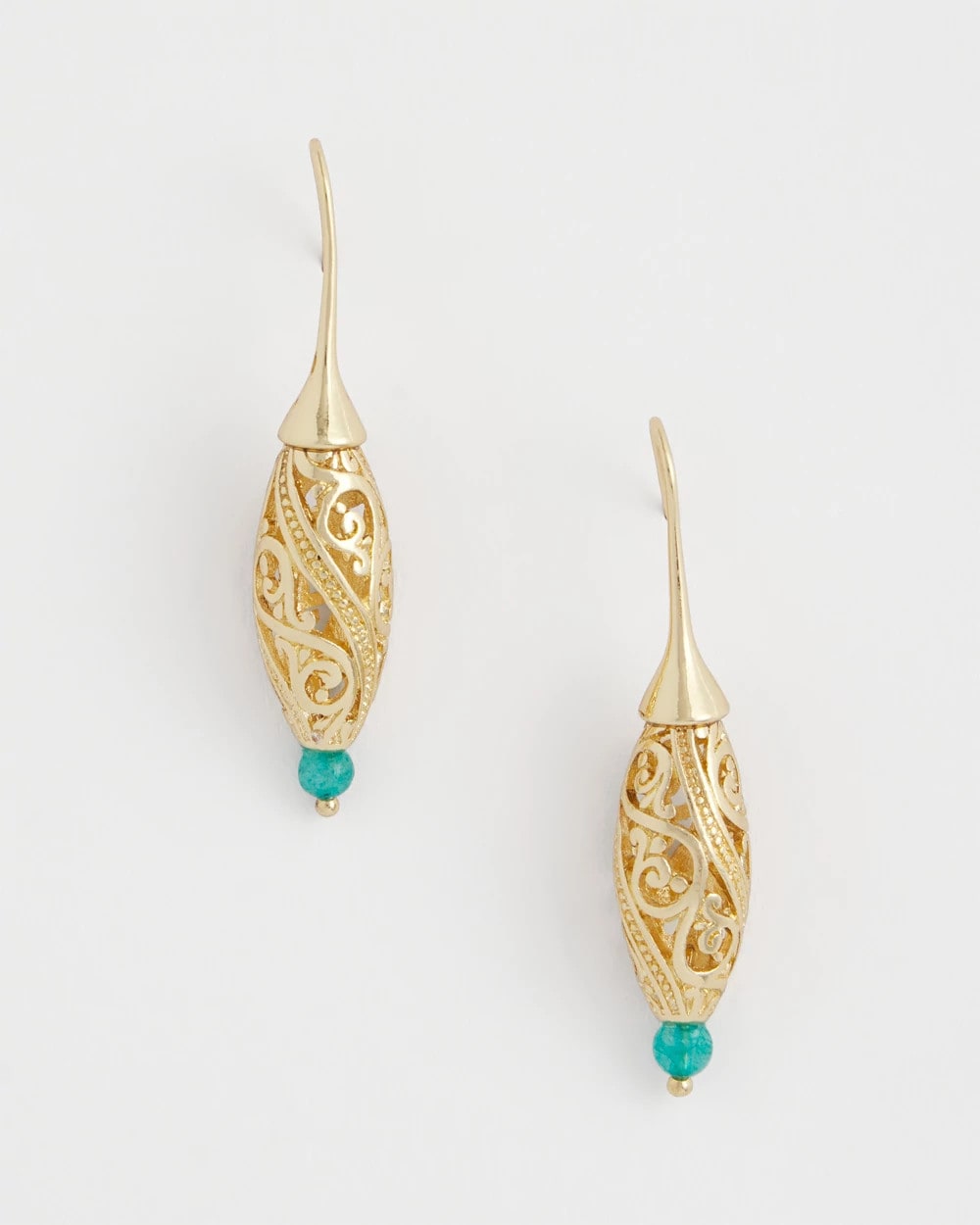 Chico's Jewelry Gold Lantern Drop Earrings