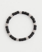 Chico's Jewelry Black Barrel Bead Stretch Bracelet