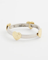 Chico's Jewelry Mixed Metal Heart Stretch Bracelet