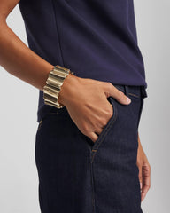 Chico's Jewelry Gold Wavy Stretch Cuff