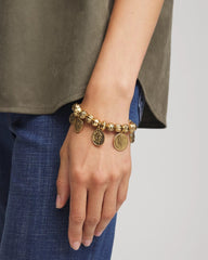 Chico's Jewelry Coin Charm Stretch Bracelet