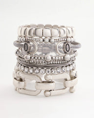 Chico's Jewelry Silvertone Stretch Bracelet