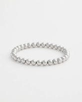 Chico's Jewelry Small Beaded Silver Tone Stretch Bracelet