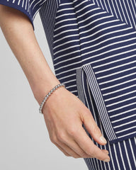 Chico's Jewelry Small Beaded Silver Tone Stretch Bracelet