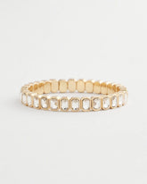Chico's Jewelry Gold Bezel Set Stretch Tennis Bracelet
