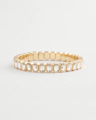 Chico's Jewelry Gold Bezel Set Stretch Tennis Bracelet