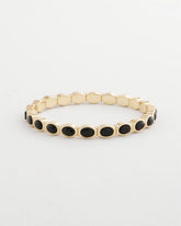 Chico's Jewelry Small Black Faceted Gem Stretch Cuff Bracelet