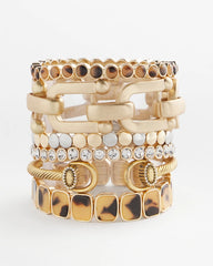 Chico's Jewelry Tortoise Goldtone Round Stretch Bracelet