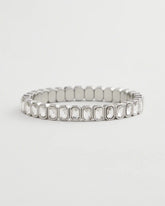 Chico's Jewelry Silver Bezel Set Stretch Tennis Bracelet