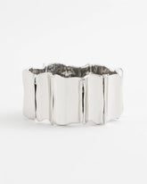 Chico's Jewelry Silvertone Wave Stretch Cuff Bracelet