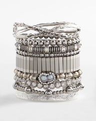 Chico's Jewelry Silver Tone Stretch Watchband Bracelet