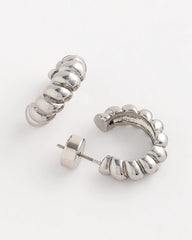 Chico's Jewelry No Droop® Silvertone Twisted Hoop Earrings