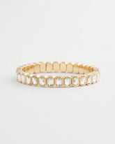 Chico's Jewelry Gold Bezel Set Stretch Tennis Bracelet