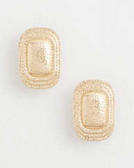 Chico's Jewelry No Droop® Goldtone Square Clip-On Earrings
