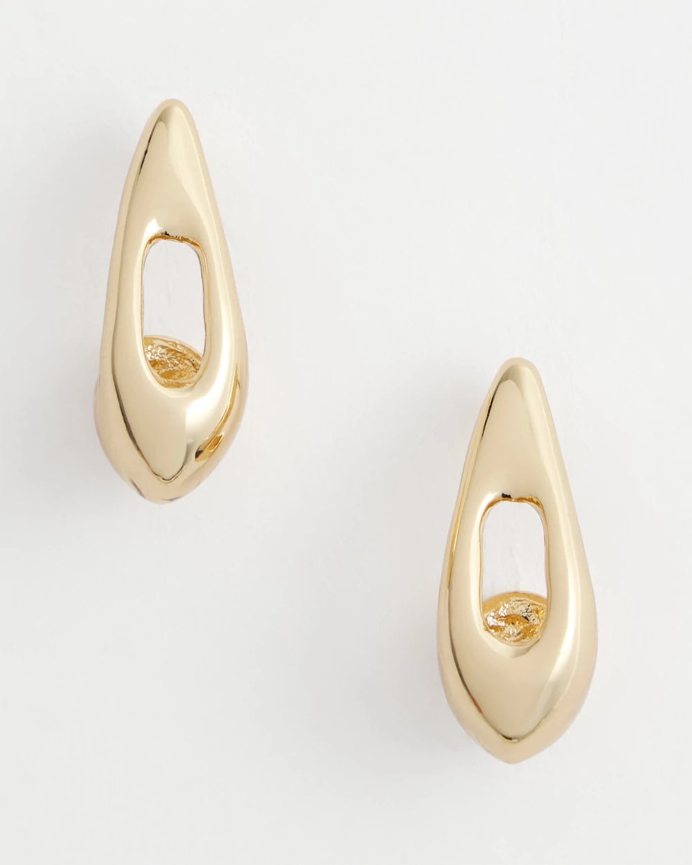 Chico's Jewelry Gold Puff Hoop Earrings