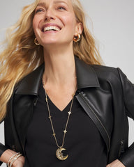 Chico's Jewelry Gold Moon Pendant Necklace