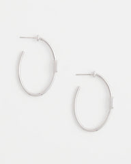 Chico's Jewelry Silver Oval Hoop Earrings