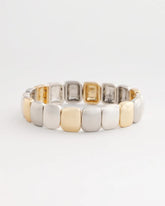 Chico's Jewelry Mixed-Metal Matte Square Stretch Bracelet