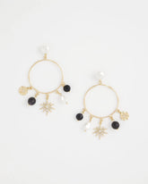 Chico's Jewelry Starry Night Charm Hoop Earrings