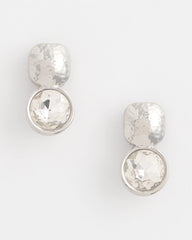 Chico's Jewelry No Droop™ Silver Tone Crystal Clip-On Earrings