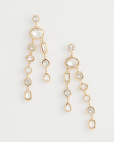 Chico's Jewelry Bezel Set Linear Goldtone Earrings