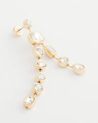 Chico's Jewelry Bezel Set Linear Goldtone Earrings