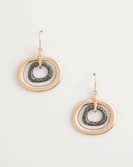 Chico's Jewelry Pave Mixed Metal Earrings