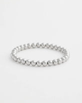 Chico's Jewelry Small Beaded Silver Tone Stretch Bracelet