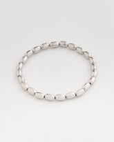 Chico's Jewelry Silvertone Oval Beaded Stretch Bracelet