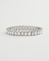 Chico's Jewelry Silver Bezel Set Stretch Tennis Bracelet