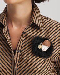 Chico's Jewelry Feathered Lady Brooch