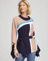 Chico's Accessories Belted Colorblock Poncho