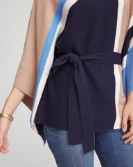 Chico's Accessories Belted Colorblock Poncho