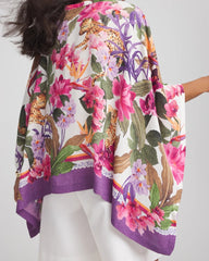 Chico's Accessories Floral-Print Poncho