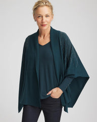Chico's Accessories Embellished Shawl Collar Ruana