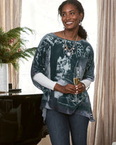 Chico's Accessories Velvet Burnout Passion Poncho