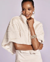 Chico's Accessories Faux Fur Funnelneck Capelet