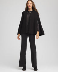 Chico's Accessories Faux Leather Trim Cape