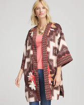 Chico's Accessories Long Mixed-Print Kimono