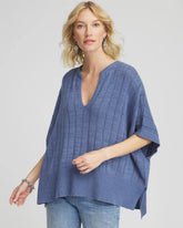 Chico's Accessories Open-Knit Splitneck Poncho