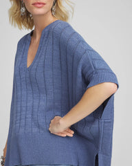 Chico's Accessories Open-Knit Splitneck Poncho