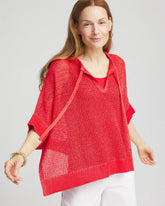 Chico's Accessories Sequin Open Knit Poncho