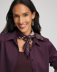 Chico's Accessories Frosty Floral Square Neckerchief Scarf