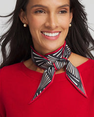 Chico's Accessories Abstract Reversible Skinny Scarf