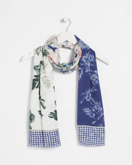 Chico's Accessories Colorblock Floral-Print Oblong Scarf