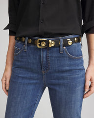 Chico's Accessories Studded Faux Leather Trouser Belt