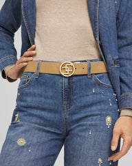 Chico's Accessories Faux Suede Reversible Chico's Logo Trouser Belt